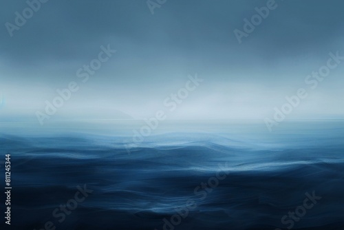 Blue sea with stormy clouds and water waves, Abstract nature background