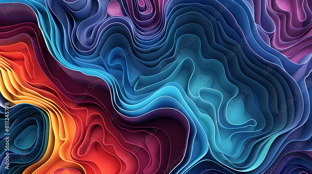 3D paper cut background inspired by the rhythms and patterns of music, with flowing lines and dynamic shapes that evoke the sensation of sound waves pulsating through space 3D paper cut background inspired by the rhythms and patterns of music, with flowing lines and dynamic shapes that evoke the sensation of sound waves pulsating through space