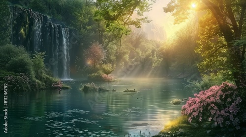 Beautiful fantasy landscape hyper realistic 