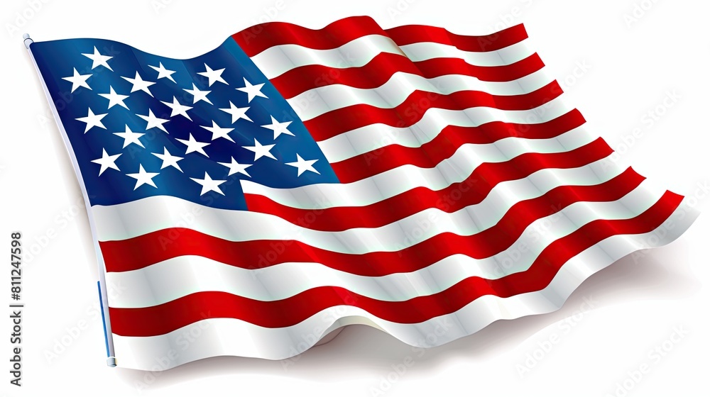 Obraz premium American flag and eagle on white background