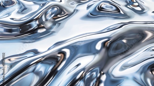 Chrome Waves Background hyper realistic 