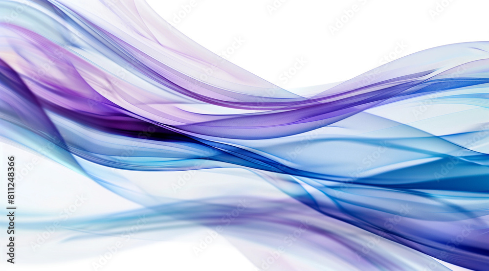 Fototapeta premium abstract blue and purple wave background, isolated on transparent background