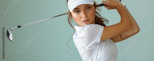 Female golfer with a club