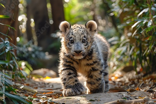 Baby snow leopard (Panthera tigris) photo