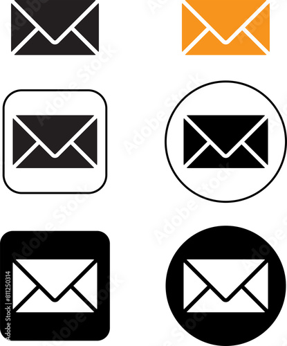 set of mail icons png photo