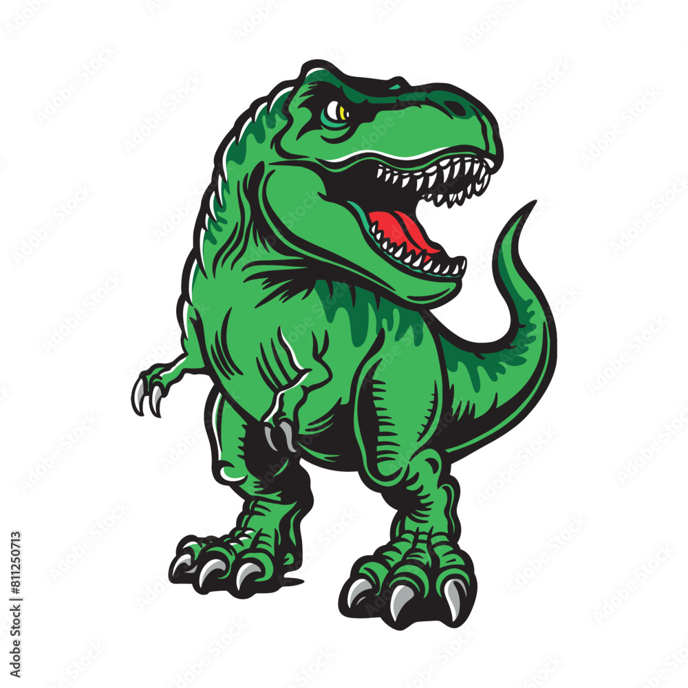 Naklejka premium Angry roaring T-Rex. vector illustration on white background