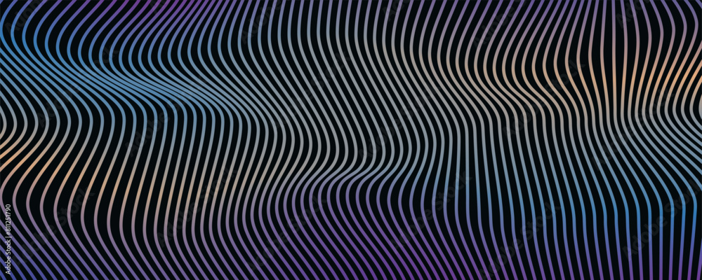 line wave Technology abstract lines on black background. Undulate colorful Wave Swirl, frequency sound wave, twisted curve lines with blend effect abstract vektor colorful lines wave arts modern line