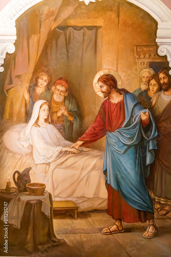 Raising of Jairus' daughter, fresco