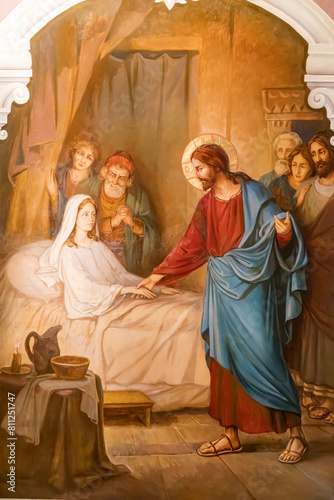 Foto Raising of Jairus' daughter, fresco