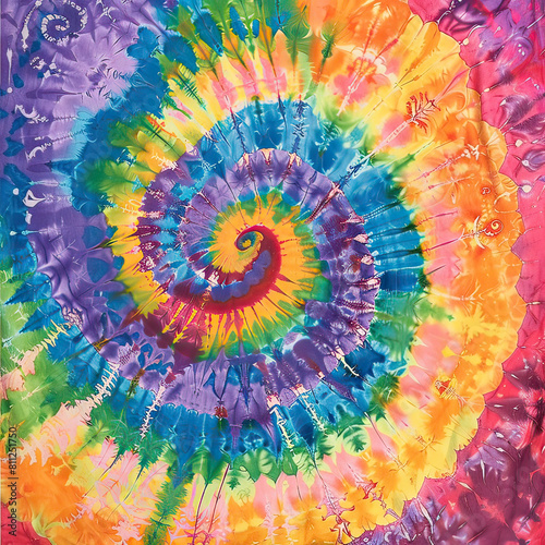 A collection of vividly colored tie-dye patterns and abstract textile art  showcasing a variety of intricate designs.