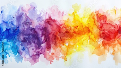 Beautiful artistic rainbow background in watercolor style on white paper © Ilmi