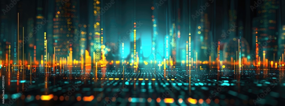 Fototapeta premium digital technology AI data audio futuristic abstract dark background. high tech. Concept technology, innovation