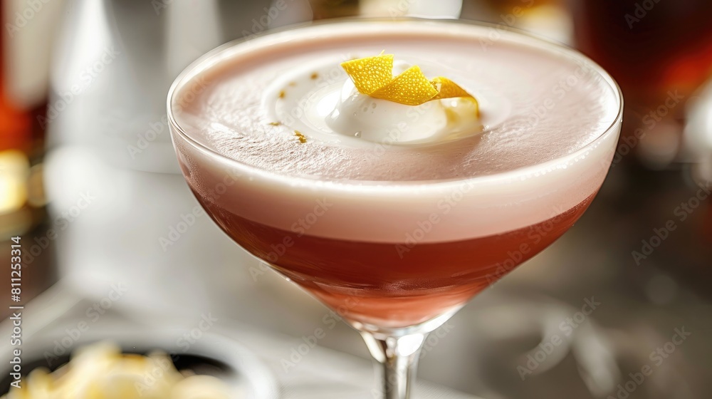 French Martini Topped with a Lemon Peel French Martini Topped with a Lemon Peel