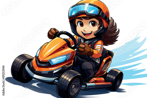 child on a scooter illustration