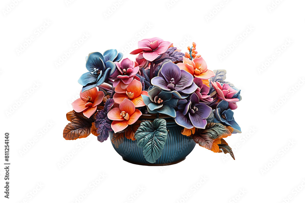 Naklejka premium Resin Flower Pot isolated on transparent background.