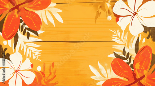 Flores tropicais coloridas com o tema de Havaiana - Wallpaper HD photo