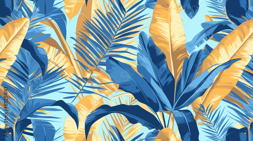 Planta e folhagem tropical azul e amarelo - wallpaper hd photo
