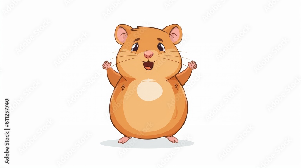 Cute hamster. Flat vector illustration. Cute hamster. Flat vector illustration.