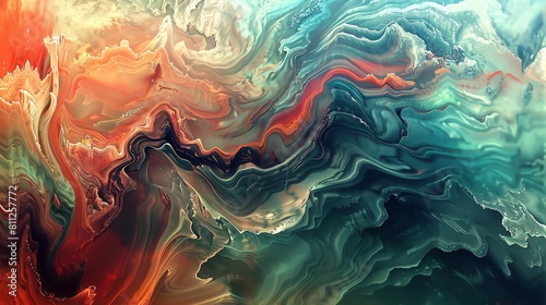 Create a fluid painting with vibrant colors and a sense of movement