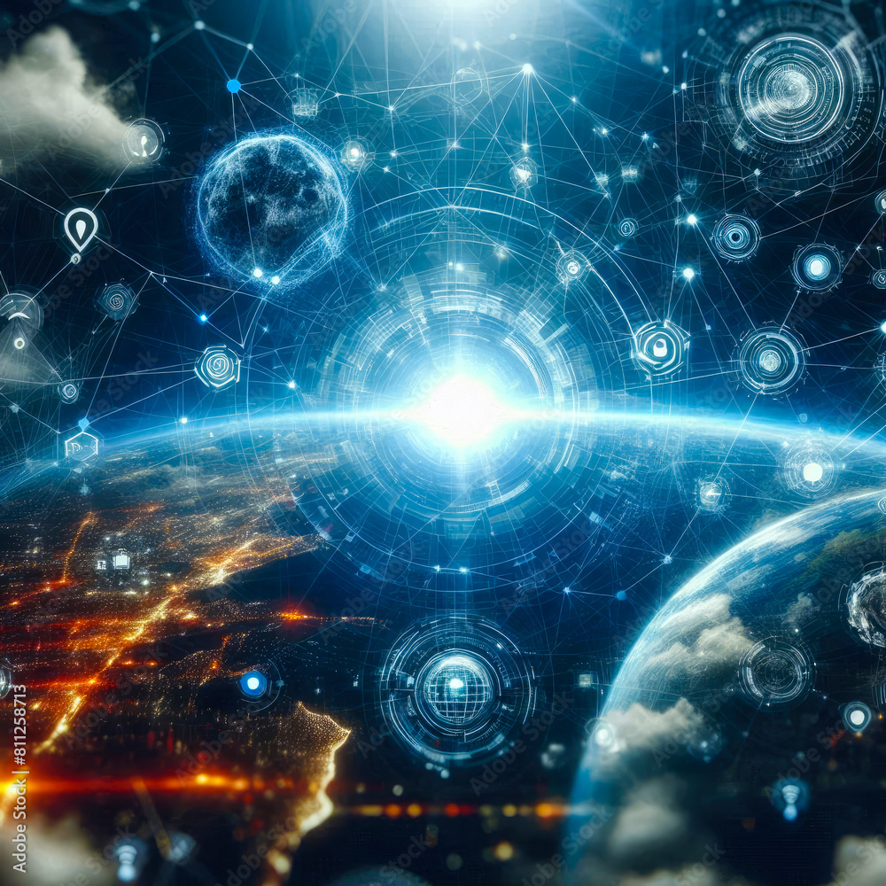 Obraz premium Internet technology. Global network connection concept. network connection background