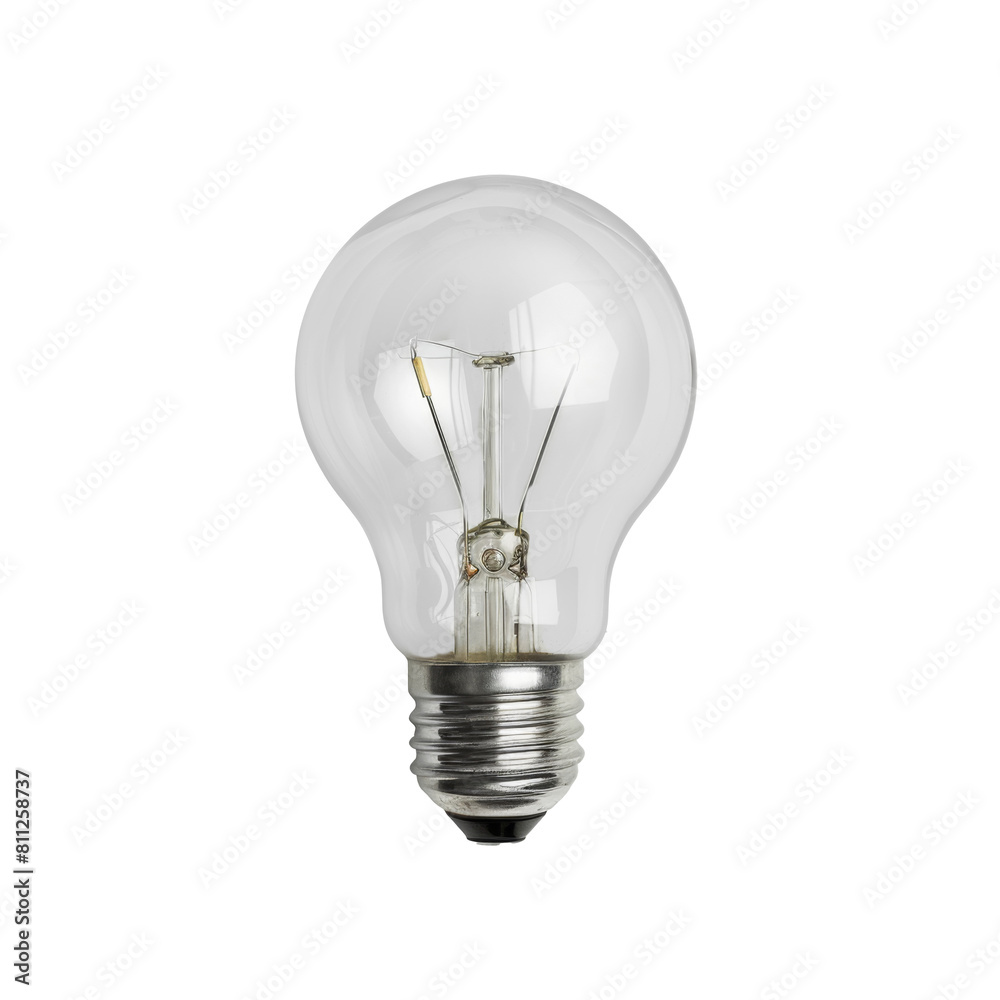 Clear Glass Light Bulb Isolated on Transparent Background for Energy and Creativity Clear Glass Light Bulb Isolated on Transparent Background for Energy and Creativity