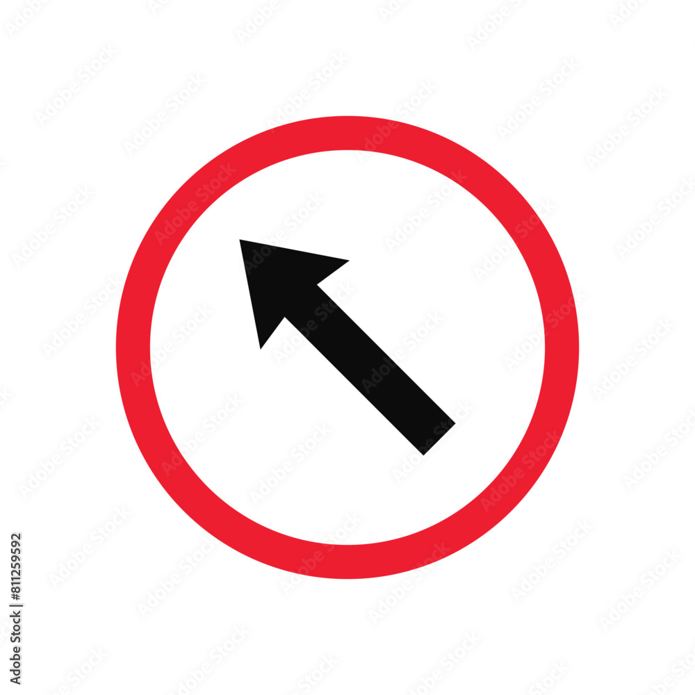 Left Diagonal Turn traffic sign Left Diagonal Turn traffic sign