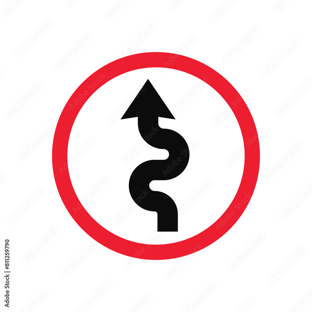 Curves Ahead Traffic Sign Vector Curves Ahead Traffic Sign Vector