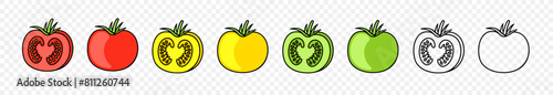 Tomato and tomatoes, love apple, graphic design. Vegetable, fruit, food and meal, vector design and illustration