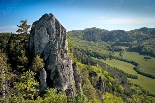 Sulov rocks, also called the Slovak Dolomite, represent the oldest protected region in the Sulov Hills.
