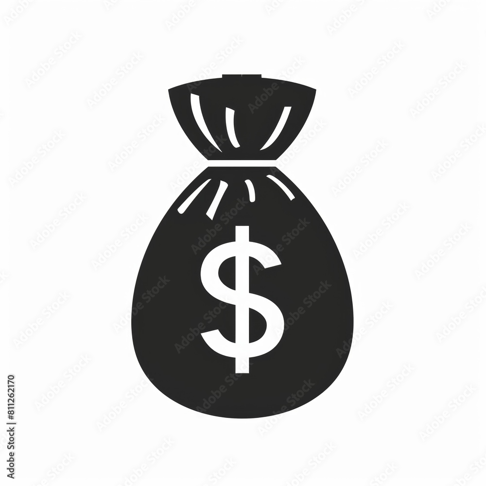 Vector illustration of money and investment. Black silhouette over white background. Vector illustration of money and investment. Black silhouette over white background.
