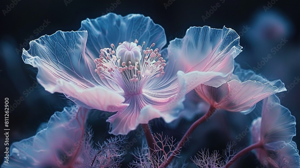 A close-up of a flower with a blurred image of its center A close-up of a flower with a blurred image of its center