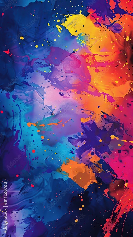 Abstract background of acrylic paint in blue, orange, yellow and red colors Abstract background of acrylic paint in blue, orange, yellow and red colors
