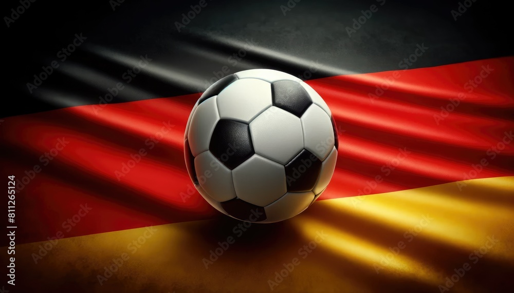 Soccer ball on the background of the German flag, UEFA Euro 2024, European Football Championship 2024, Europa League, Nations League, Champions League Soccer ball on the background of the German flag, UEFA Euro 2024, European Football Championship 2024, Europa League, Nations League, Champions League