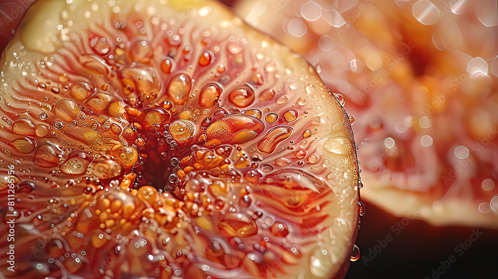 Close-up of figs with water drops. On a black background. Close-up of figs with water drops. On a black background.