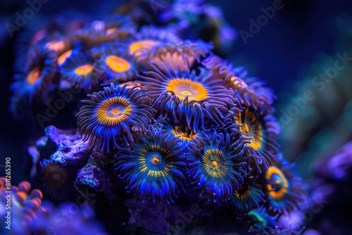 Aquarium with corals  reefs and blue water