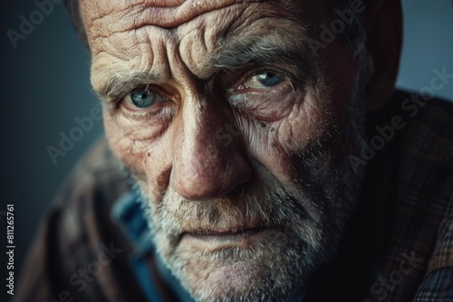 An older man with a worried expression on his face  looking deep in thought  A man with a thoughtful gaze and a furrowed brow