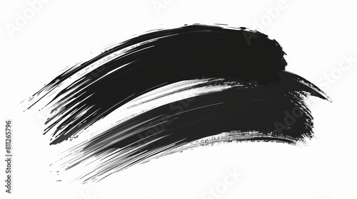 black brush strokes on white background