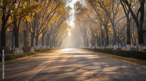 Empty road surrounding with trees