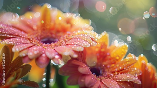 flowers with rain drops