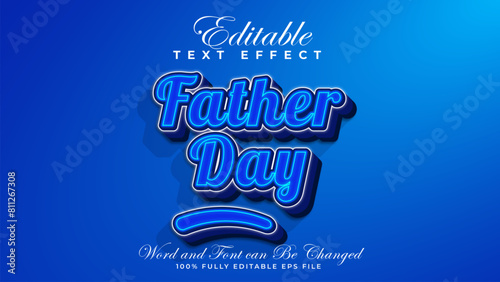 Editable vector text effect Happy Father's Day template