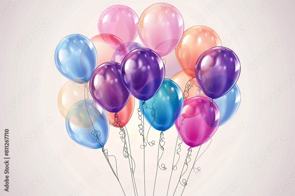 Happy birthday vector illustration. Balloons.