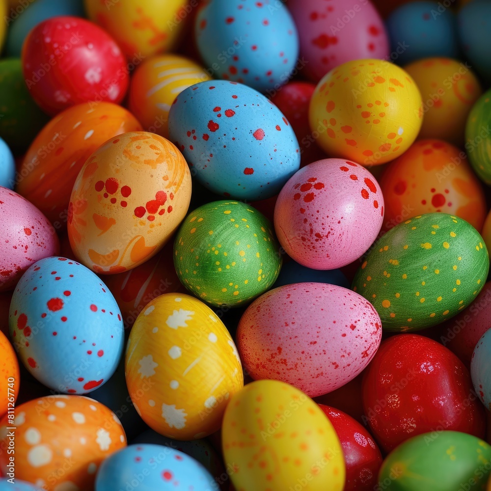 Colorful easter eggs background. Top view. Colorful easter eggs background. Top view.