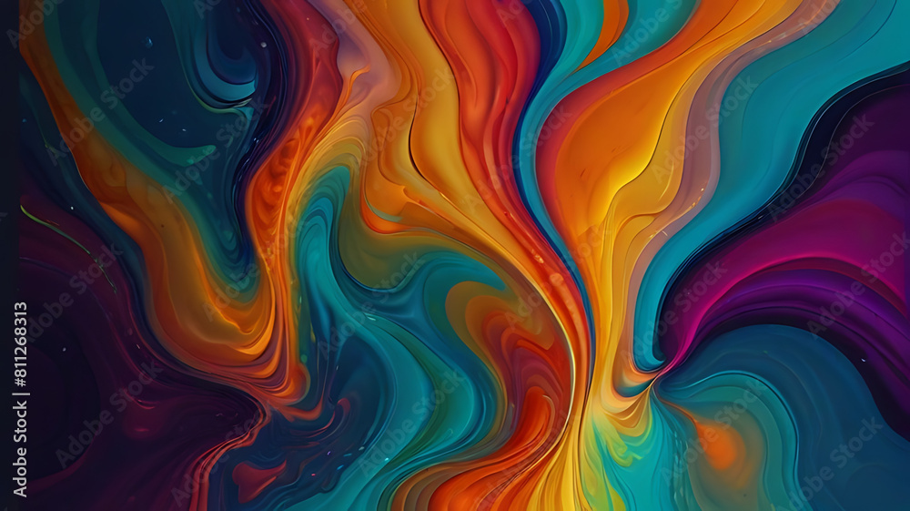 Abstract Swirls of Color in a Fluid Art Painting Abstract Swirls of Color in a Fluid Art Painting