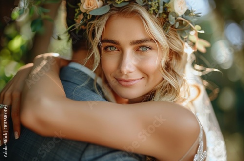 Woman Wearing Flower Crown