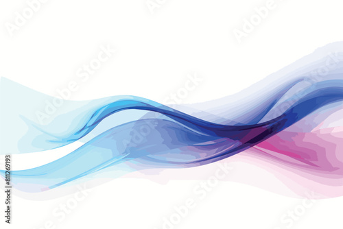 Abstract blue wavy lines on white background - Vector illustration