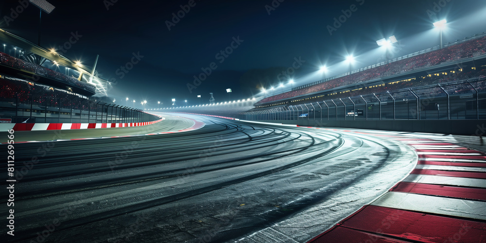 Nighttime Motorsport Racetrack Scene Nighttime Motorsport Racetrack Scene