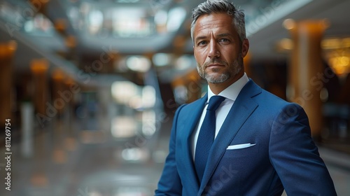 Man in Suit Sitting in Front of Lecture Hall