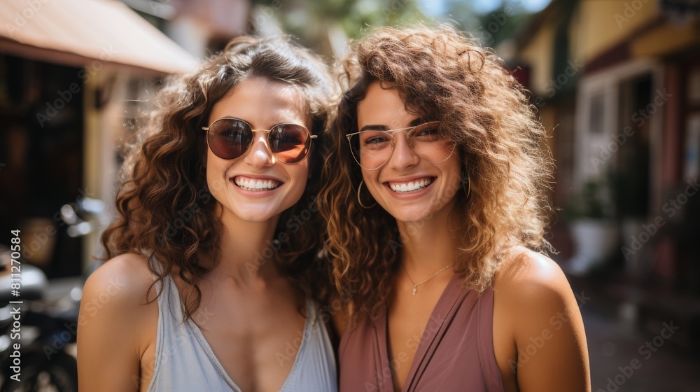Two Young Women Standing Together Two Young Women Standing Together