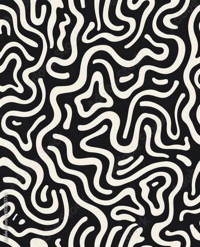 Black and White Geometric Pattern on White Background
