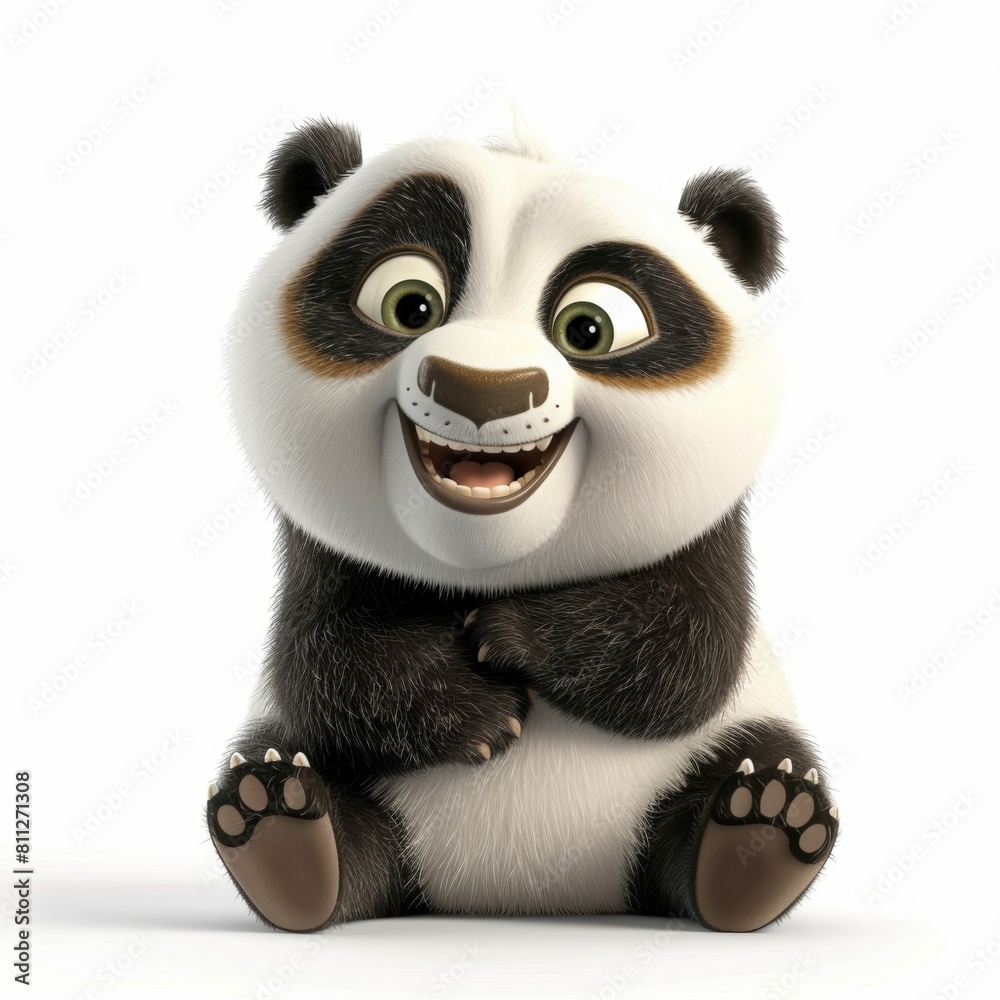 3D Vector illustration cartoon of a cute panda over white background. 3D Vector illustration cartoon of a cute panda over white background.